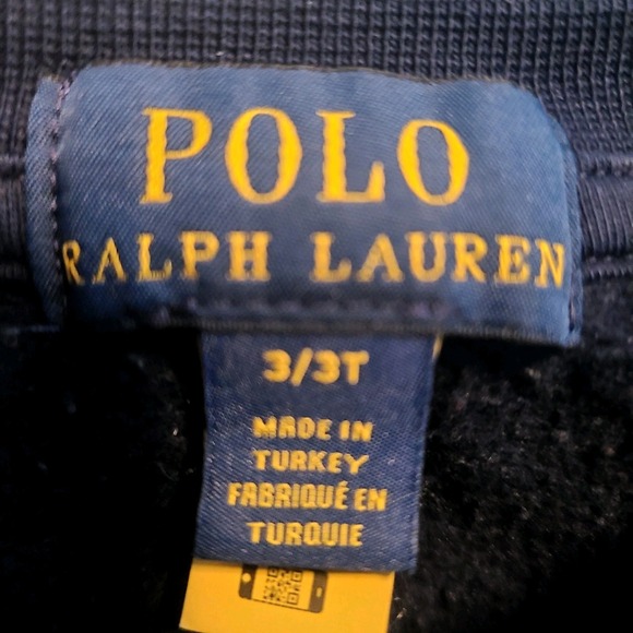 POLO Ralph Lauren Polo Bear Fleece Crewneck Sweatshirt‎ Toddler Size 3/3T - Picture 4 of 5